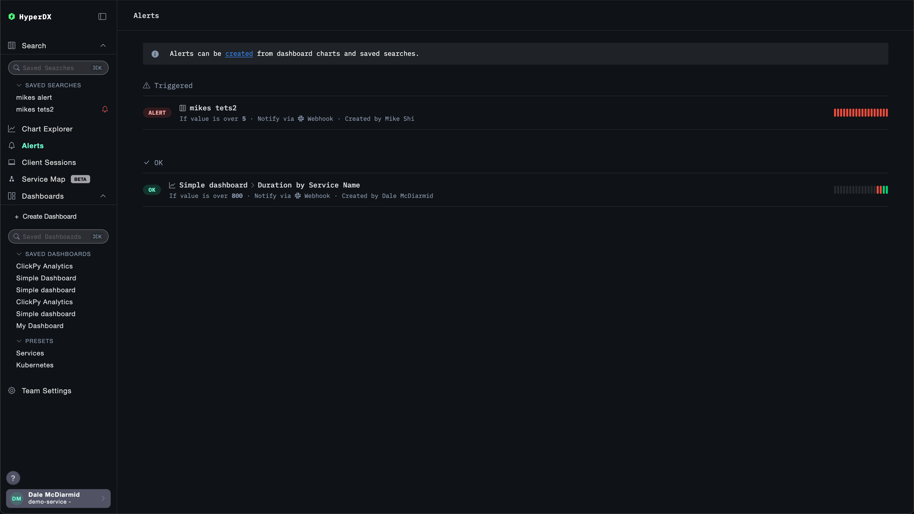 Просмотр оповещений